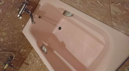 お風呂浴槽人工大理石大きなひび割れ修理完了